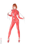Dolly Dyson onanere i latex sæt