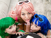 Cosplays babes fucked