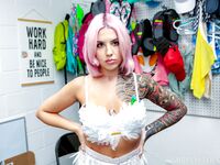 Pink hår stealth Luna Legend straffet af en stor sort pik